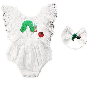 The Very Hungry Caterpillar Outfit Romper Clothes Jumpsuit Birthday Dress Bow